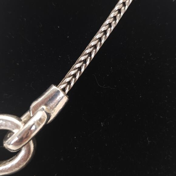 Brighton Mercer Necklace Woven Chain Link Silver Chunky Hammered Artisan 19" - Picture 7 of 7